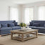 Bondi Hamptons 2 Seat Sofa Navy W/White Piping