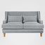 Bondi Hamptons 2 Seat Sofa Grey W/White Piping