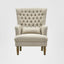 Bayside Hamptons Buttoned Armchair Natural Linen Blend