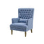 Bayside Slate Blue Button Tufted Winged Armchair
