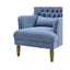 Bayside Slate Blue Button Tufted Winged Armchair
