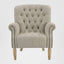 Maurice Natural Linen Buttoned Armchair W/ Studs