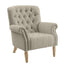Maurice Natural Linen Buttoned Armchair W/ Studs