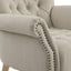 Maurice Natural Linen Buttoned Armchair W/ Studs