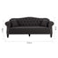 Vaucluse Buttoned 3 Seat Sofa Charcoal W/ Studs