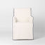 Clifton Dining Chair w/Arms Slip Cover Ivory with Navy Piping