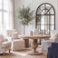 Clifton Dining Chair w/Arms Slip Cover Ivory with Navy Piping