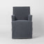 Clifton Dining Chair w/Arms Slip Cover Navy with Ivory Piping