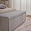 Newport Storage Ottoman White & Blue Pin Stripe