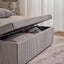 Newport Storage Ottoman White & Blue Pin Stripe