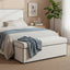 Brighton Storage Ottoman Ivory with Blue Piping