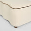 Avoca Ottoman Ivory with Chocolate Piping