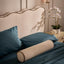 Avoca Bolster Cushion Ivory with Chocolate Piping