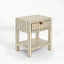 Raya White Shell & Bamboo Bedside Table.