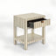 Raya White Shell & Bamboo Bedside Table.