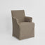 Slip Cover Only - Clifton Dining Chair W/Arms Brown W/Ivory Piping