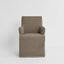 Slip Cover Only - Clifton Dining Chair W/Arms Brown W/Ivory Piping