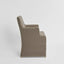 Slip Cover Only - Clifton Dining Chair W/Arms Brown W/Ivory Piping