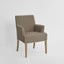 Slip Cover Only - Clifton Dining Chair W/Arms Short Brown W/Ivory Piping