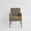 Slip Cover Only - Clifton Dining Chair W/Arms Short Brown W/Ivory Piping