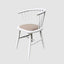 Noah Round Curved Strip Back Dining Chair White