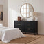 Amelia Gold Rimmed Round Paned Mirror D120cm