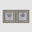 Sketched Flowers In Black Frame With Linen Insert Set 2