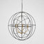 Large Black & Brass Iron Orb Pendant