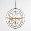 Large Black & Brass Iron Orb Pendant