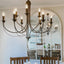 9 Arm Taupe Chandelier