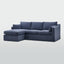 Clovelly 3 Seater Left Chaise Sofa Navy Covers Only