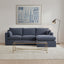 Clovelly 3 Seater Right Chaise Sofa Navy