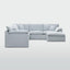 Norfolk 5 Seater Modular with Chaise (Reversible) Beach w/White piping