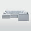 Norfolk 5 Seater Modular with Chaise (Reversible) Beach w/White piping