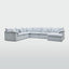 Norfolk 6 Seater Modular with Chaise (Reversible) Beach w/White piping