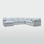 Norfolk 6 Seater Modular with Chaise (Reversible) Beach w/White piping