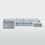 Norfolk 6 Seater Modular with Chaise (Reversible) Beach w/White piping