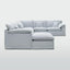 Norfolk 6 Seater Modular with Chaise (Reversible) Beach w/White piping