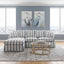 Noosa 3 Seater Left Chaise Sofa Blue Sky Stripe