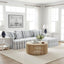 Noosa 3 Seater Right Chaise Sofa Blue Sky Stripe