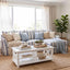 Noosa 3 Seater Right Chaise Sofa Blue Sky Stripe