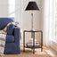 Nickel Pineapple Leaf Lamp W/Black Shade