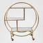 Antique Gold Bar Trolley Mirror Shelves