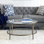 Palladium Glass and Brass Coffee Table