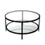 Palladium Glass and Black Coffee Table