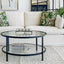 Palladium Glass and Black Coffee Table