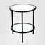 Palladium Black Iron & Glass Side Table