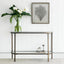 Palladium Curved Glass Console Table Brass