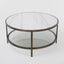 Palladium Brass Iron Marble & Glass Coffee Table