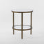 Palladium Brass Iron Marble & Glass Side Table